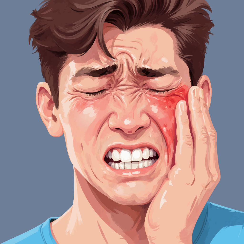 Изображение мужчины, стадающего болью в челюсти