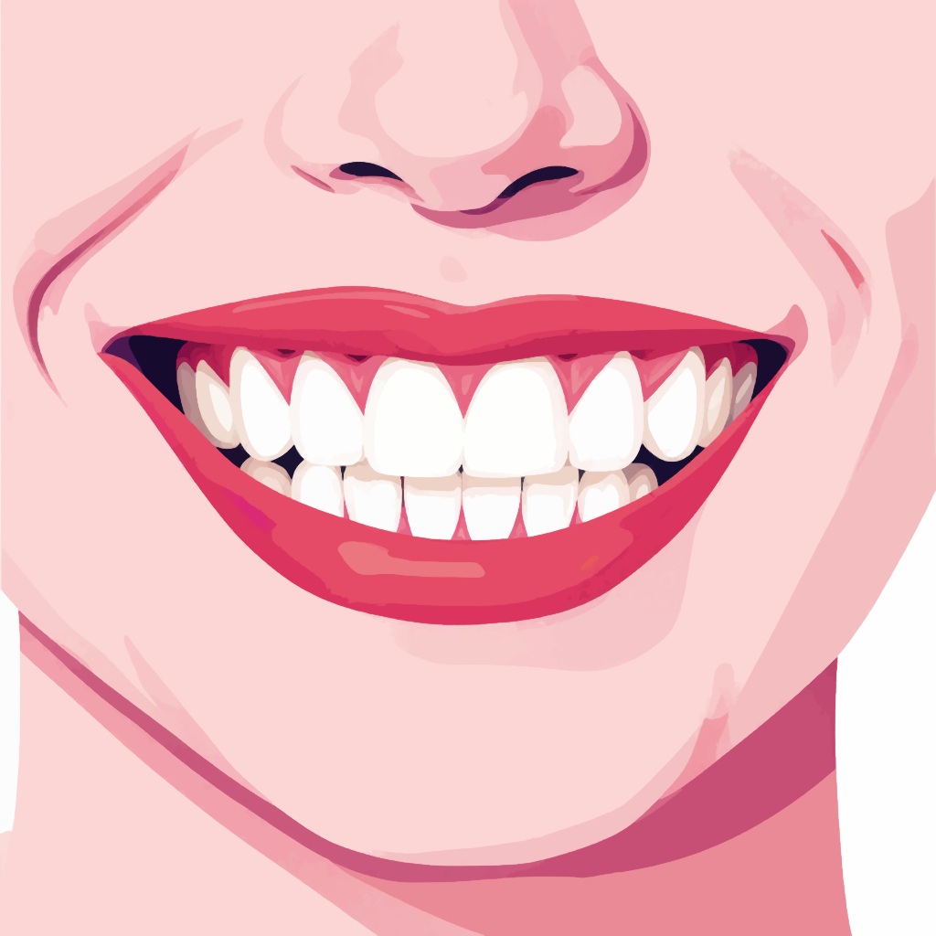 Изображение широкой улыбки с ровными зубами